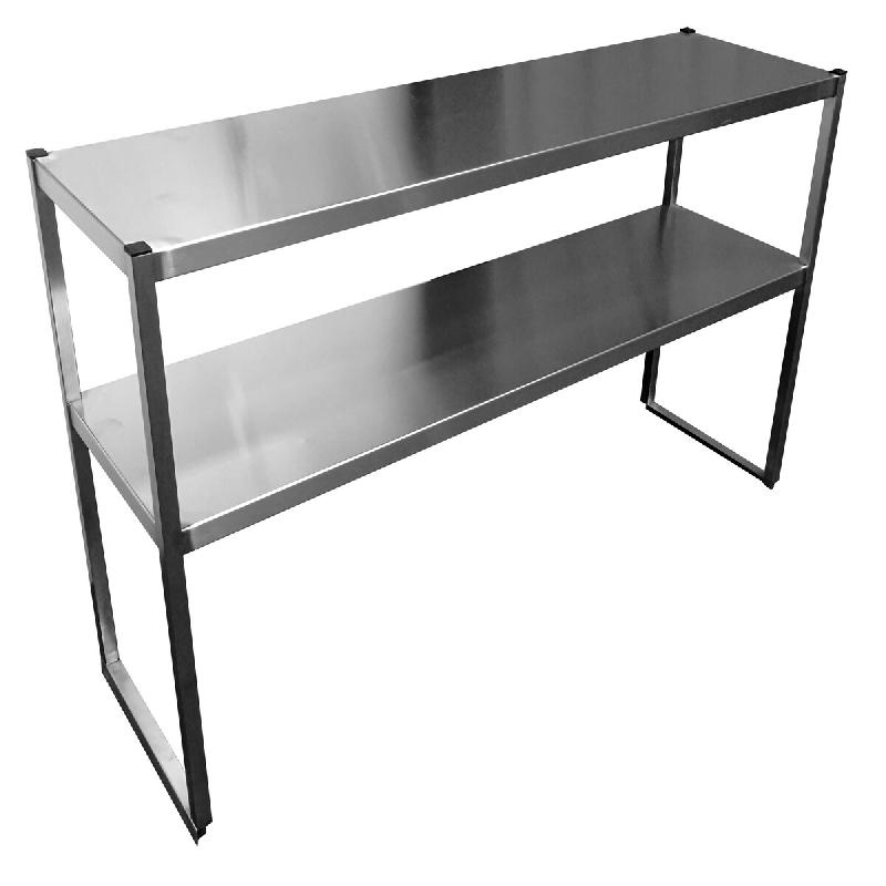 ITALCONCEPT L2G Etagere Sur Colonettes Inox 304, 2 Niveaux, 700 x 2000 x 300mm - 3616350020123_0