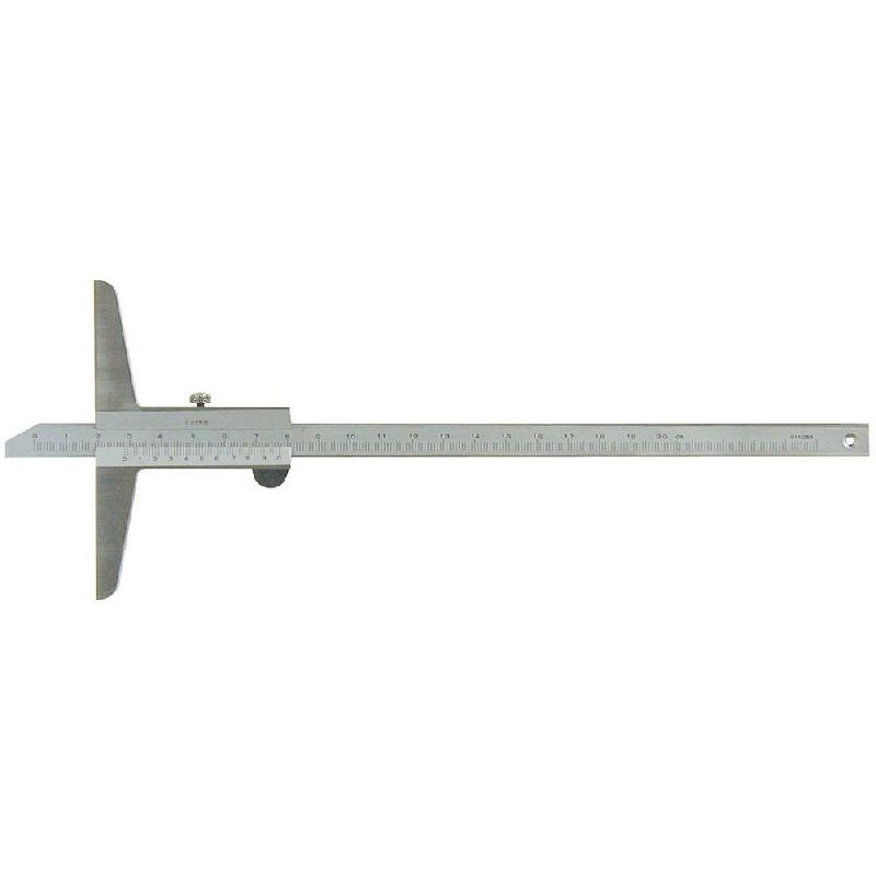 Jauge de profondeur - 200 mm - avec vernier, vis de blocage et coffret inclus_0