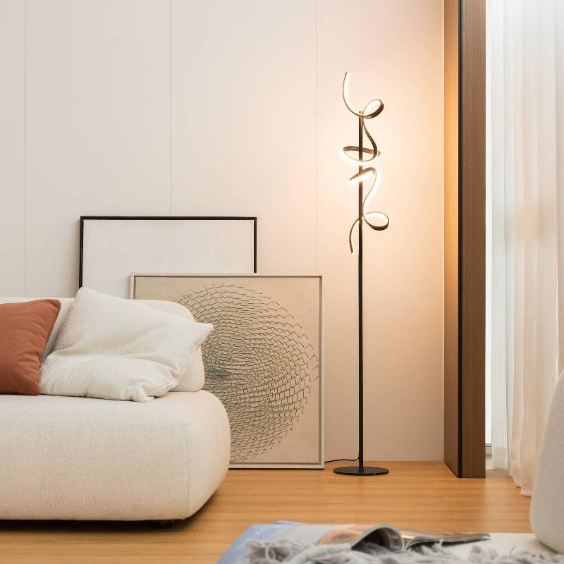 LINDBY ZAYLEE LAMPADAIRE LED AVEC VARIATEUR, NOIR