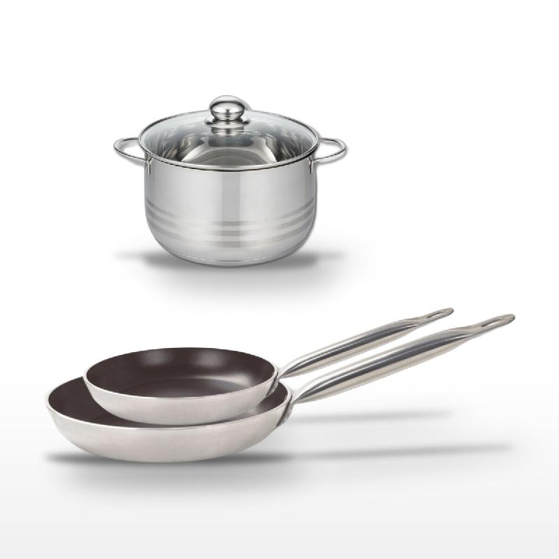 Lot Poêles 28/32 cm & Faitout 24 cm Elo Bistro Line - noir 3176239986013_0