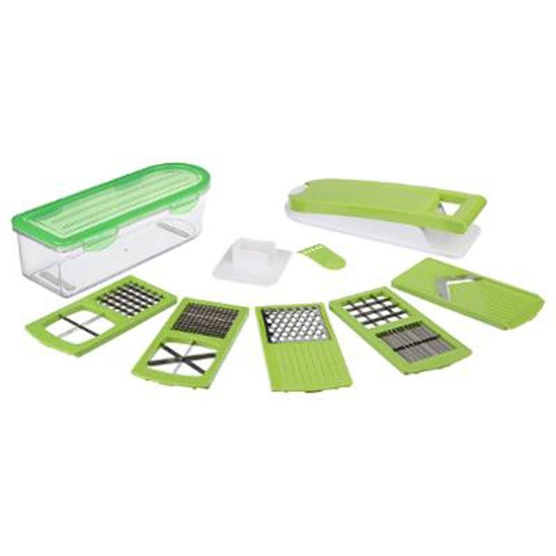 MANDOLINE MULTI-DÉCOUPE 10 PIÈCES KIT 31CM VERT - PARIS PRIX_0