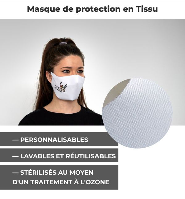 2 Masques tissu jersey noir Catégorie 1 UNS1 - Adulte et adolescent