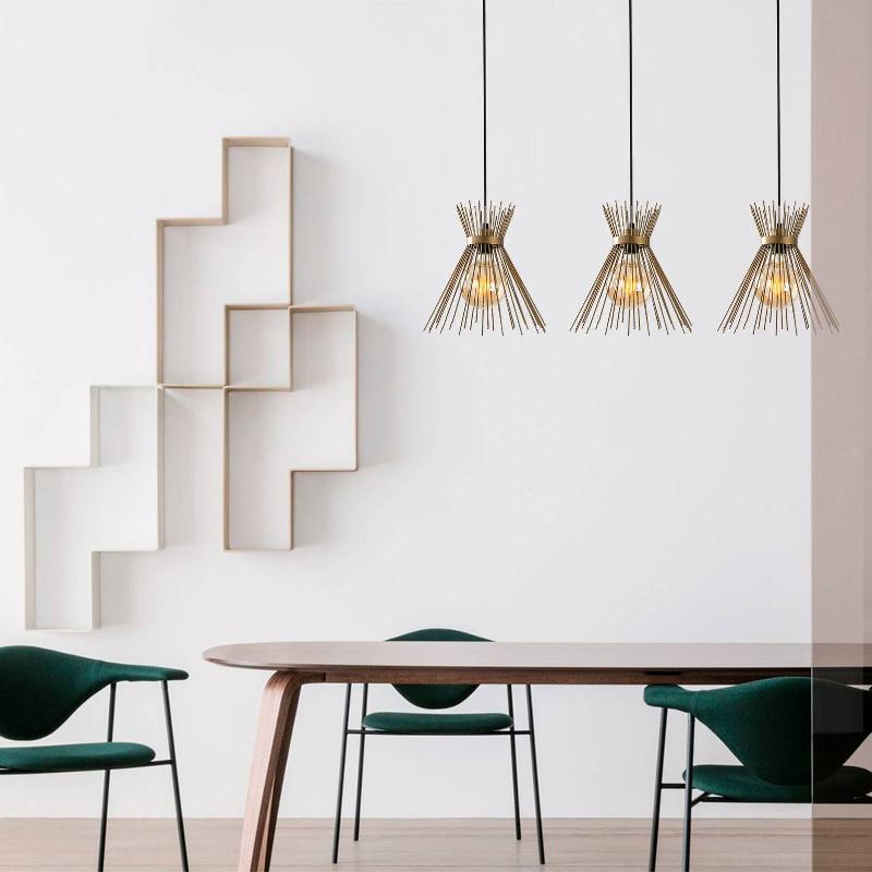 OPVIQ SUSPENSION KIRPI 3089 3 LAMPES LINÉAIRE Ø34 CM OR