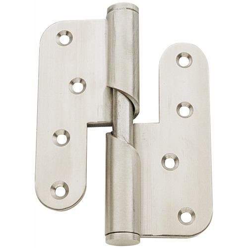 PAUMELLE HÉLICOÏDALE INOX BROSSÉ BOUT CARRÉ 100X86MM DROITE - 1716DI