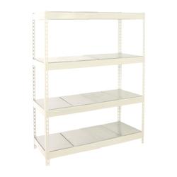 PROREGAL Étagère pour Charges Lourdes BIG METAL YETI FOUR | HxLxP 200x120x45cm | 400kg par Niveau | Blanc - blanc métal RS24-110_0