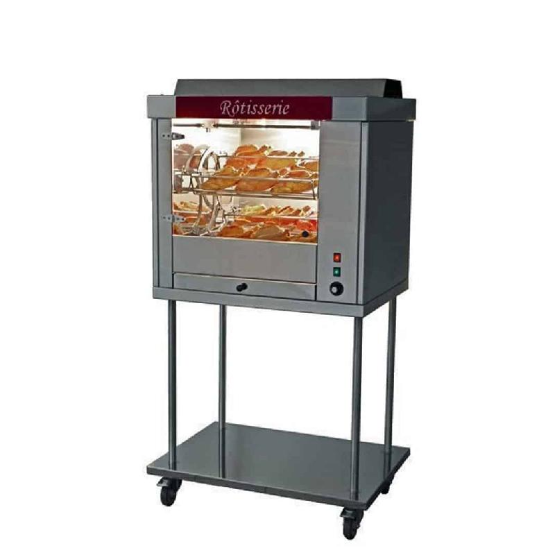 Rôtissoire professionnelle à balancelle en inox COMETE 3 - Modèle sur châssis - Hauteur 1650 mm - Poids 106 Kg - Réf COMETE3Chassis-12_0