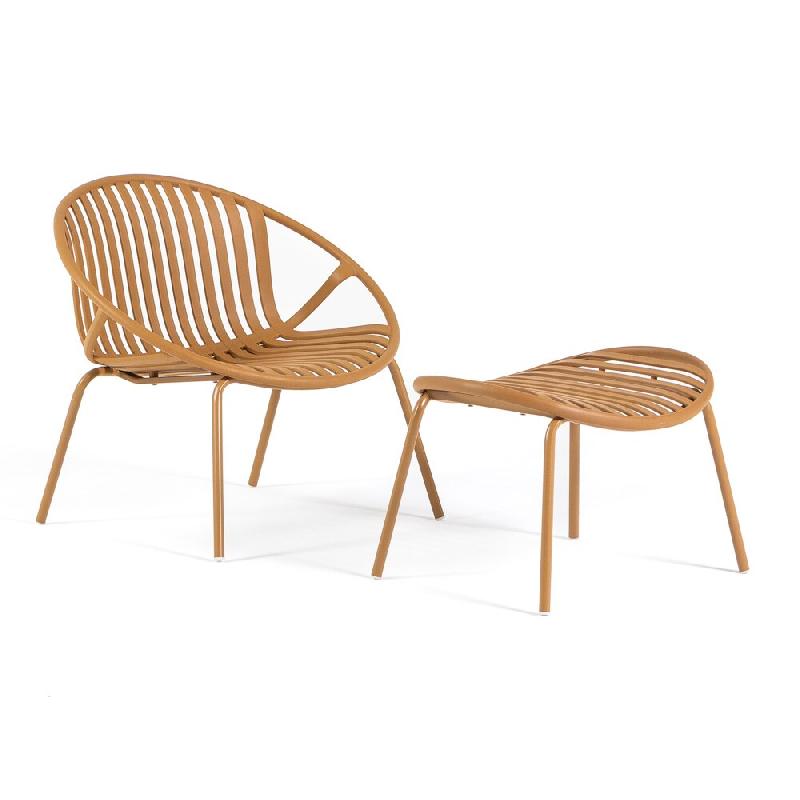 RATTATAN Fauteuil de jardin avec repose-pieds en polypropylène, design moderne et ergonomique, pour la zone piscine, les jardins, terrasses, bars Til_0