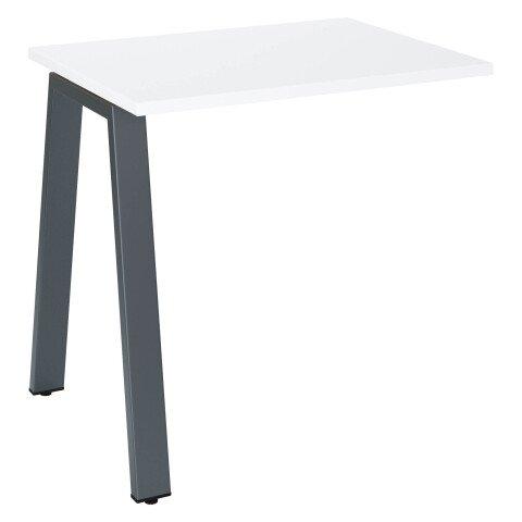 RETOUR DE BUREAU ECLA 80 X 60 CM BLANC PIÉTEMENT MÉTAL FINITION ANTHRACITE
