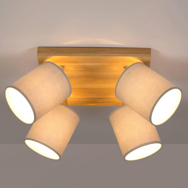 BRITOP SPOT POUR PLAFOND CORRALEE GRIS CARRÉ À 4 LAMPES