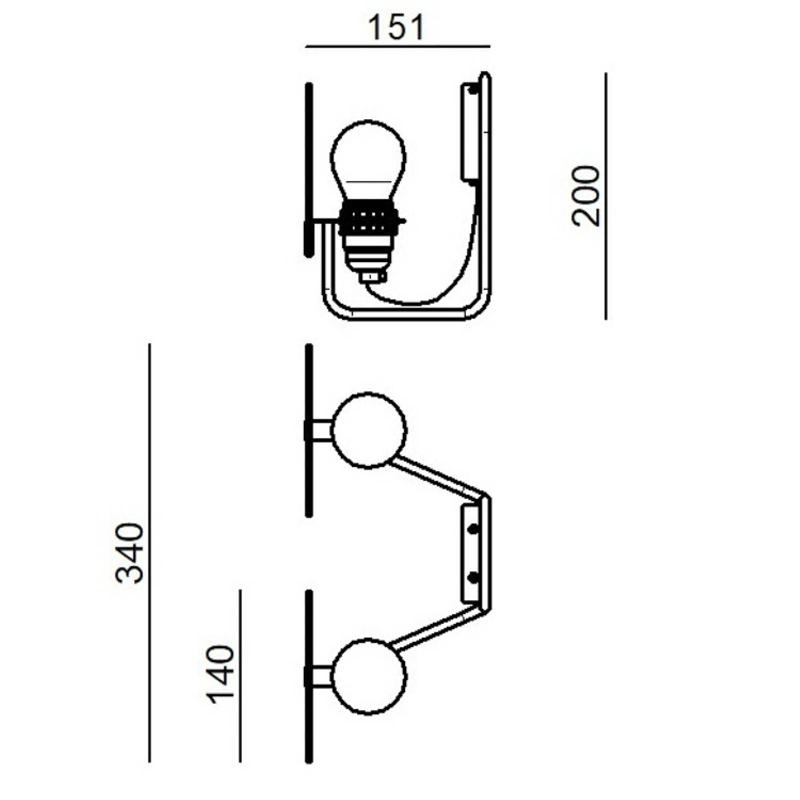 STILNOVO BUGIA APPLIQUE LED À 2 LAMPES ROUGE