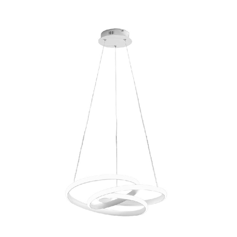 Suspension Diva S/P En Aluminium Blanc Satiné, Led 42W 2500Lm 3000K, Dimmable Coupure De Phase Et Push - Gea Luce - blanc DIVA S/P - BIANCO_0