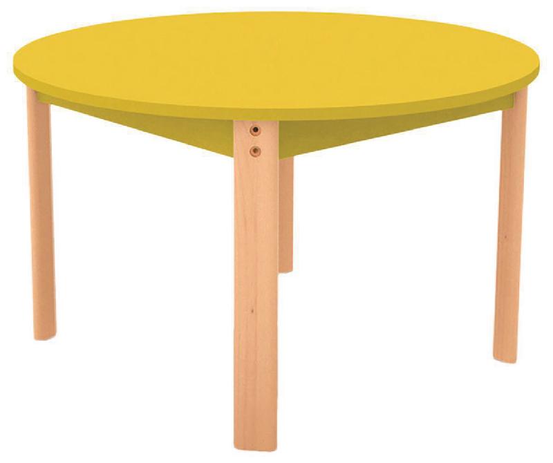 TABLE ERGO RONDE T2 - JAUNE/HÊTRE - MANUTAN COLLECTIVITÉS
