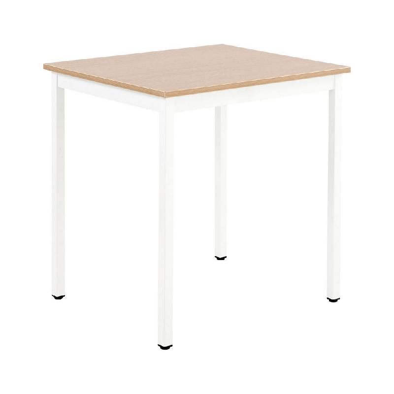 TABLE POLYVALENTE RECTANGLE - L. 70 X P. 60 CM - PLATEAU CHENE - PIEDS BLANCS