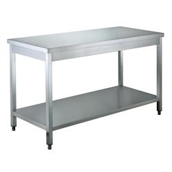 Vaiotec Table de travail EASYLINE / avec étagère de base, 1800 x 600 mm - inox 10091_0