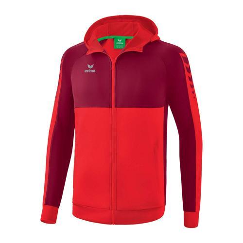 VESTE DE SURVÊTEMENT À CAPUCHE ENFANT - ERIMA - SIX WINGS ROUGE/BORDEAUX