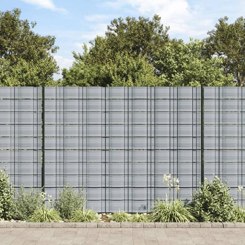 Vidaxl brises-vues de jardin 10 pcs gris 252,5x19 cm pvc 4005546_0