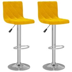 VidaXL Tabourets De Bar Lot De 2 Jaune Moutarde Velours - jaune 333694_0