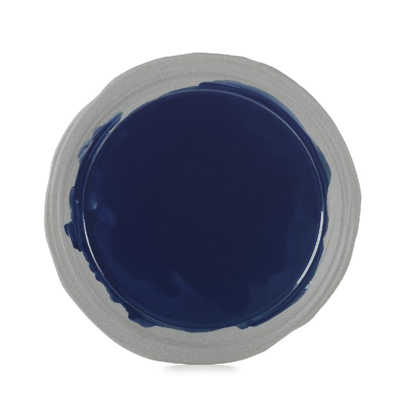 ASSIETTE PLATE ROND BLEU PORCELAINE Ø 28,5 CM NO.W REVOL
