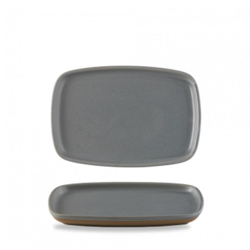 ASSIETTE À PARTAGER RECTANGULAIRE GRIS PORCELAINE 22X15 CM EMERGE CHURCHILL