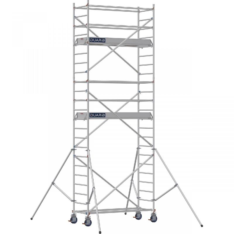 Échafaudage roulant aluminium DOCKER 85 version lisses - Hauteur de travail : 6,90 m - DUARIB - 7120050_0