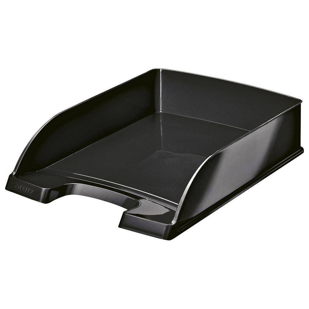 BAC A COURRIER LEITZ WOW EN POLYSTYRENE - POUR FORMAT A4 - NOIR LAQUE  - LOT DE 2