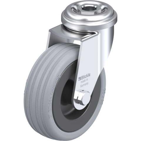 BLICKLE - ROULETTE PIVOTANTE Ø 75MM BANDAGE CAOUTCHOUC SBR 60KG - LRA-VPA 75G