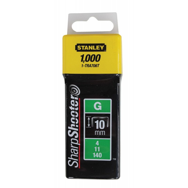AGRAFES 10 MM TYPE G BOÎTE DE 1000 - STANLEY - 1-TRA706T