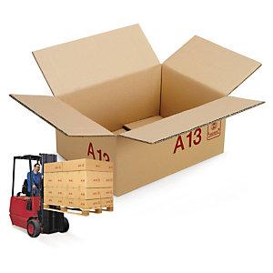 CAISSE CARTON GALIA DOUBLE CANNELURE AVEC RABATS 40X30X20 CM