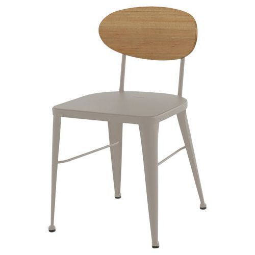 CHAISE AUSTIN DOS PIN NATUREL - ASS/PIÈT ACIER TAUPE - JAYSO