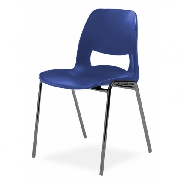 Chaise coque design accrochable pieds noirs - Classe M2 Bleu_0