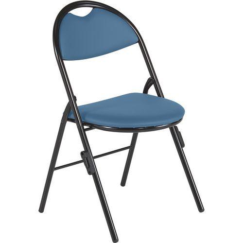 CHAISES PLIANTES CLAP PIEDS NR AV ACCRO. PVC M2 BLEU CANARD - GMCE