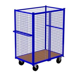 Chariots manuels grillagés avec 2 portes ouverture 180° - 2 dimensions standard de plate-forme_0