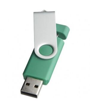 CLÉ USB ROTATIVE ON THE GO OTG 16 GB - VERT - CLÉ USB PUBLICITAIRE