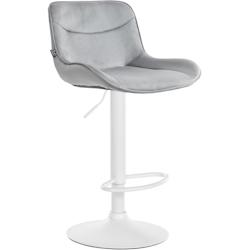 CLP Tabouret de bar Vonore velours Gris/Blanc - gris textile 323568_0