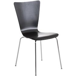 Décoshop26 - Chaise de cuisine salle à manger x1 empilable en bois noir et structure stable à quatre pieds en métal 10_0003243 - noir 3000251473971_0
