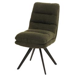 Décoshop26 - Chaise de salle à manger pivotante en tissu bouclé vert extra confortable 04_0006289 - 3000261689133_0