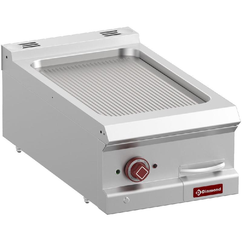 Diamond - Plaque de cuisson électrique rainurée, module 1/2  -Top- - réf. E7/PR4T-N - gris inox AKS-E7/PR4T-N_0
