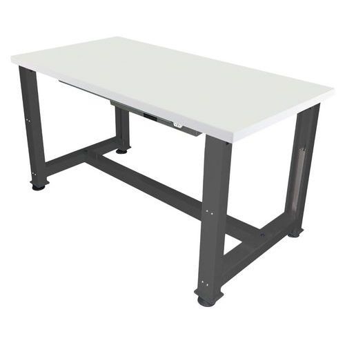 ETABLI ÉLECTRIQUE STRATIFIÉ 1500X750XHT 737/1037 CM ANTHRACITE 7016 - ANJOU TOLERIE