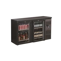 Gastro Réfrigérateur bar noir 2 portes vitrées, 350l, 1462x535x860 mm - noir COM-7450.0335_0