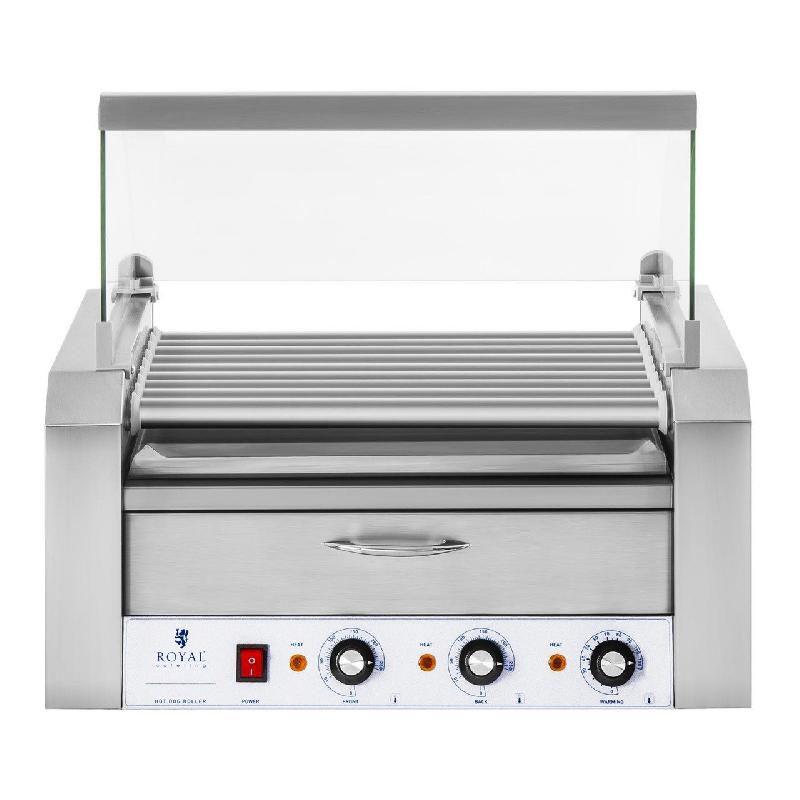 Grill à saucisses - 9 rouleaux - tiroir chauffant - 2200 watts - acier inoxydable - 14_0001921_0