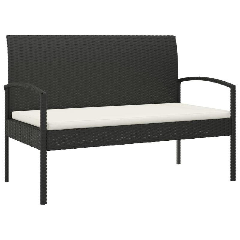 Helloshop26 - Banc de jardin meuble de patio d'extérieur terrasse avec coussin noir 105 cm résine tressée 02_0011519 - noir acier 3000630482723_0