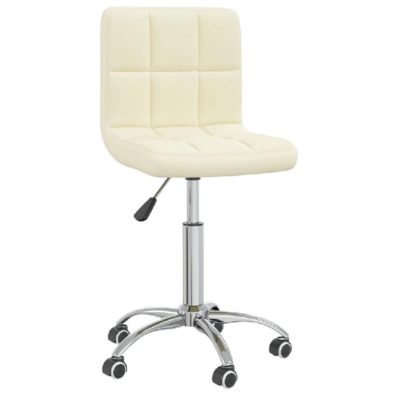 Helloshop26 - Chaise fauteuil siège pivotante de bureau informatique étude tissu crème 02_0024102 - acier 3000214682815_0