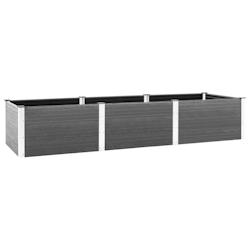 Helloshop26 - Jardinière bac lit surélevé plantes fleurs terrasse jardin de jardin 300 x 100 x 54 cm WPC gris 02_0039427 - 3000218627980_0