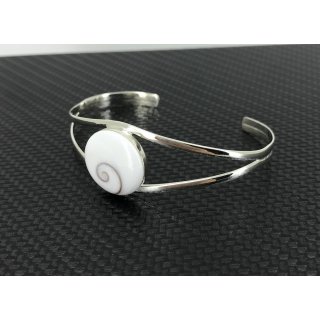 JONC BRACELET OEIL DE SAINTE LUCIE ET ARGENT