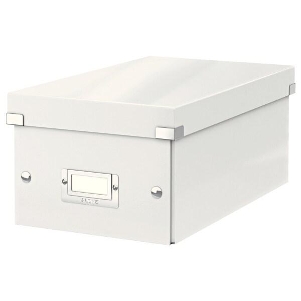 LEITZ Lot de 6 Boîte de rangement Click & Store Wow, format DVD, coloris blanc perlé - blanc 60420001_0