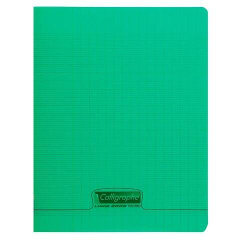 LOT DE 10 - CAHIER PIQUÉ 8000 POLYPRO 17X22 CM 96 PAGES GRANDS CARREAUX 90 G - VERT