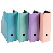 LOT DE 2 PORTE-REVUES AQUAREL DOS 100 MM - A4 - COULEURS ASSORTIES - LOT DE 8