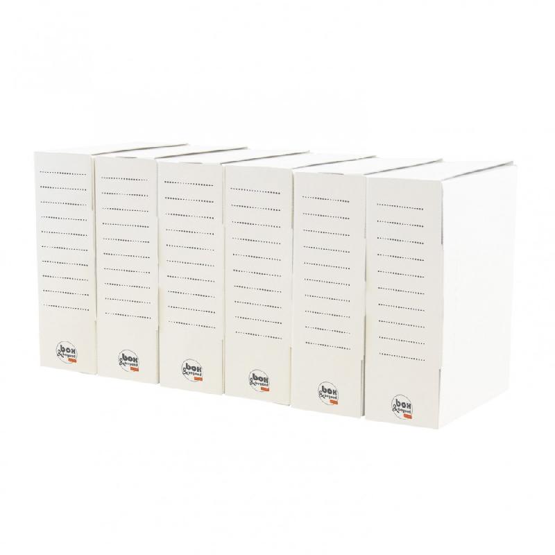 Lot de 6 boîtes utility carton renforcé - 33 x 25 x 8 cm - Stockage et emballage cadeau_0