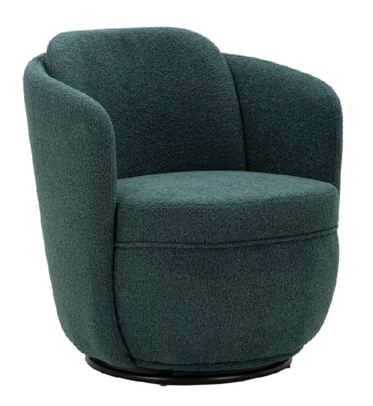 Mauro Ferretti Fauteuil Pivotant Torino Ottanio 70X72X75 Cm - Fauteuil Relaxation Avec Base Pivotante, Fer Et Bois, Style Moderne - noir multi-matéri_0