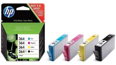 PACK 4  CARTOUCHES HP 364 NOIRE ET 364 COULEURS